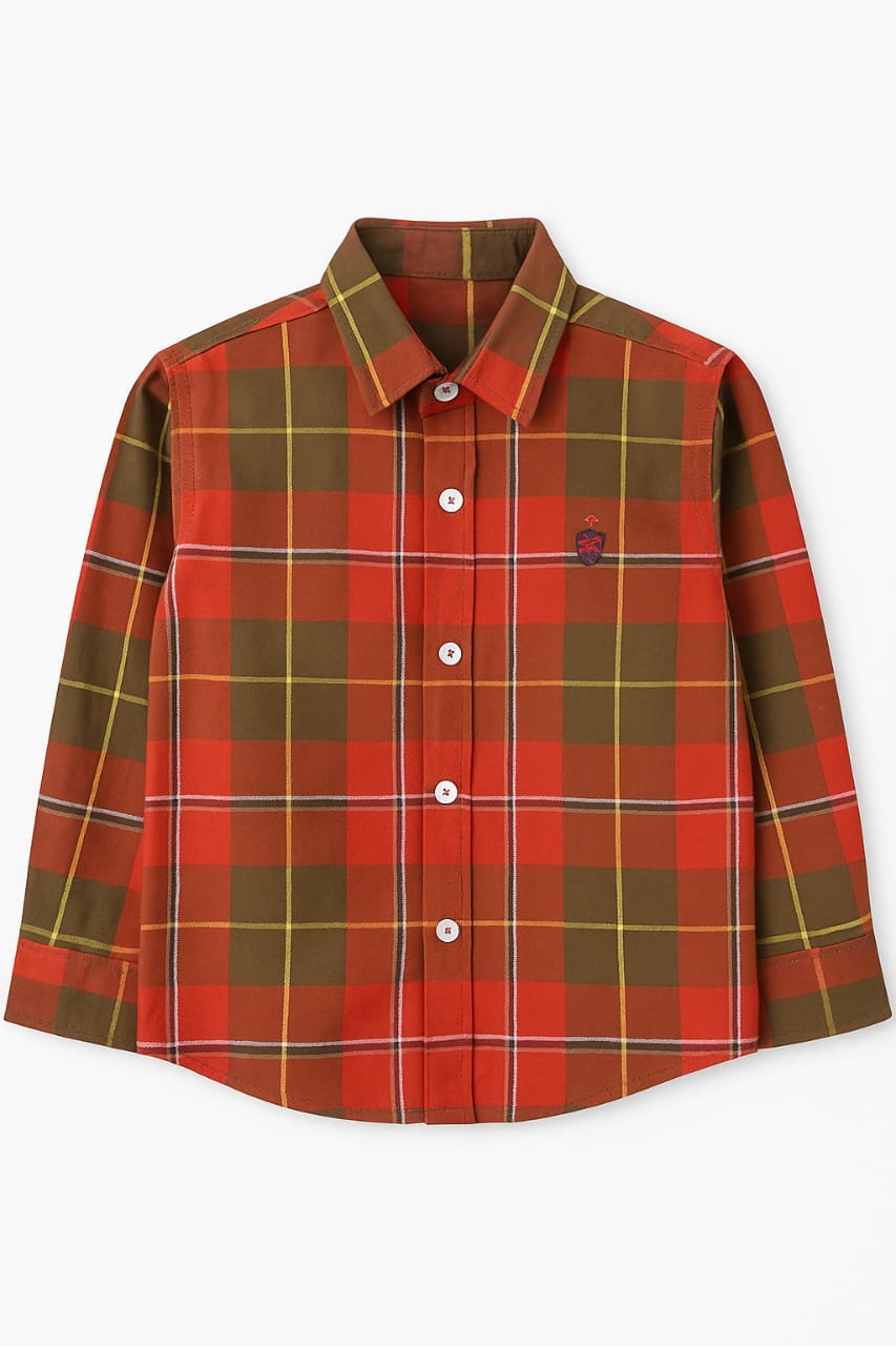 Boys Checked Cotton Casual Shirt